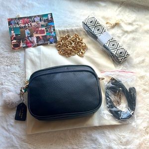 Pom Pom London Mayfair Bag- Navy w/3 straps